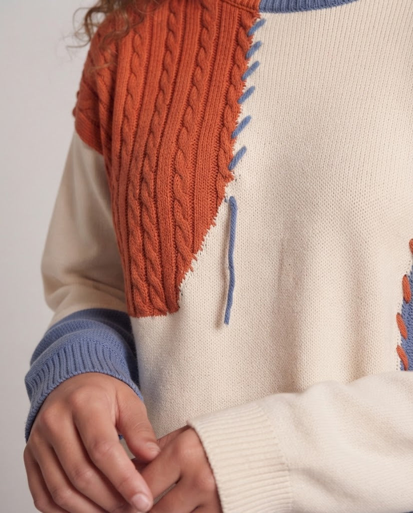 Frauen Übergröße Strickpullover Nord Taschen