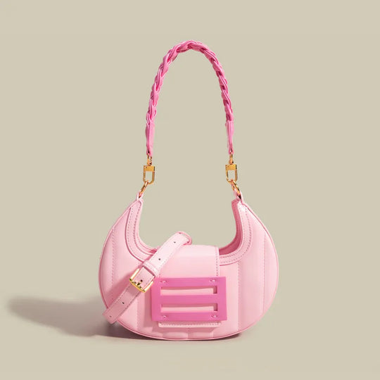Nord Taschen | Umhängetasche für Damen - Modische Henkeltasche im Halbmond-Design mit verstellbarem Schulterriemen