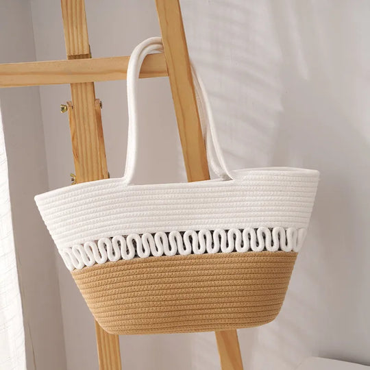 Nord Taschen | Shopper Tasche für Damen - Geräumige Umhängetasche mit modischem Design und geflochtenem Detail