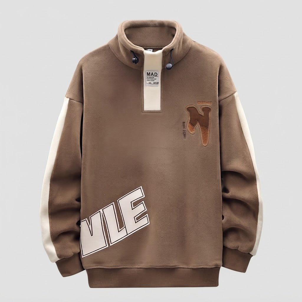 Damen Sportliches Oversized Sweatshirt Nord Taschen