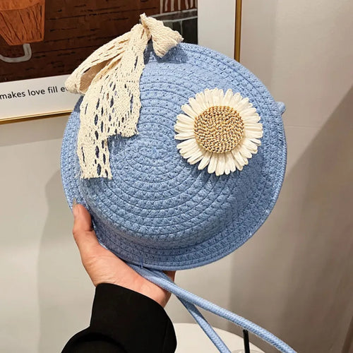 Nord Taschen | Tasche für Damen - Handgefertigte Umhängetasche aus Strohdraht mit verspieltem Blumen-Design