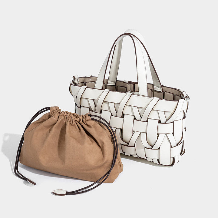 Nord Taschen | Gewebte vegane Leder-Schultertasche, Oberer Griff