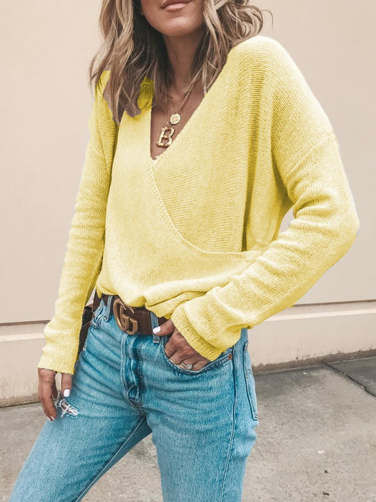 Lässiger Strickpullover mit V-ausschnitt Weich und Leicht Casual Eleganz