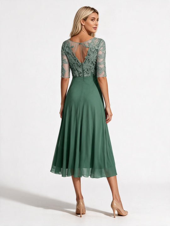 Elegantes Luftiges Midi Kleid Chiffon