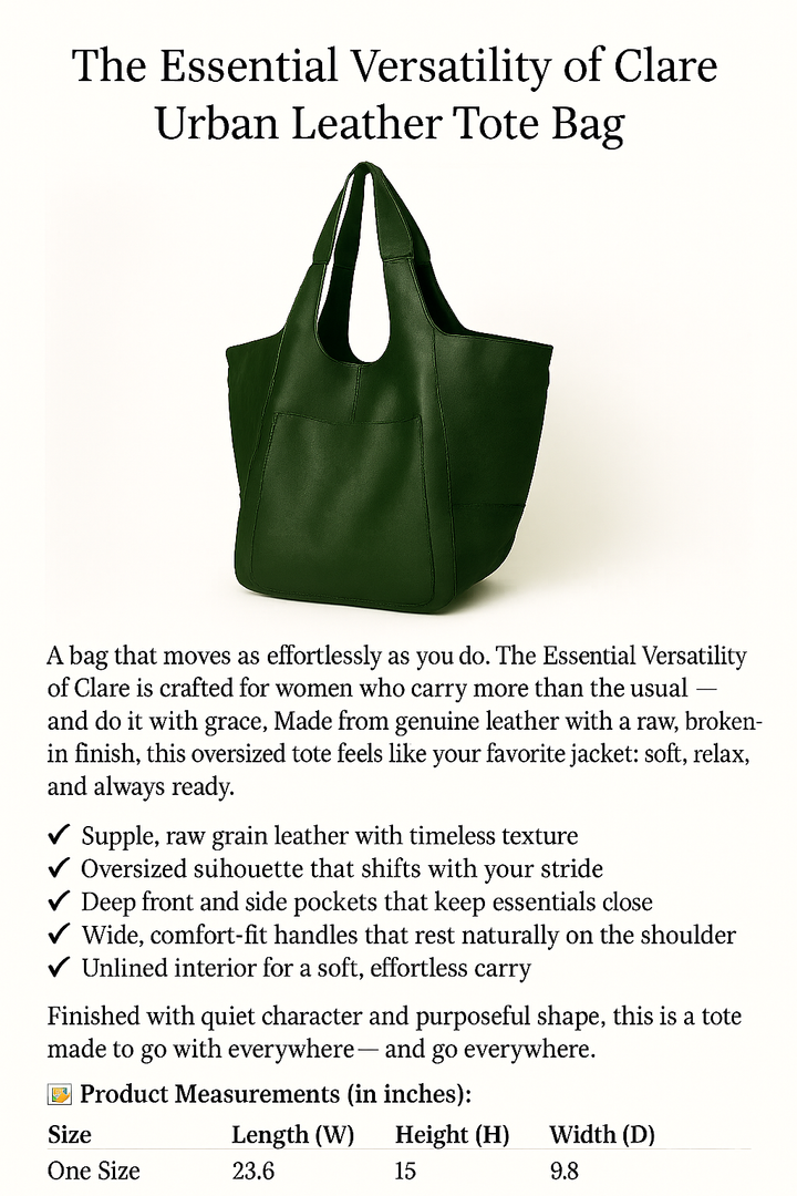 Nord Taschen | Essentielle Vielseitigkeit von Clare - Urban Leder Tote Bag