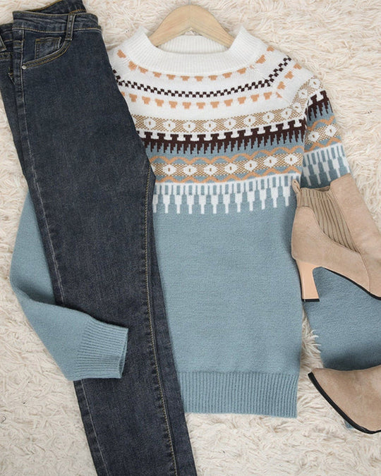 Stilvolle gNord Tascheneizte Boho Pullover