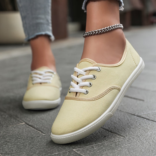 Bequeme Niedrige Canvas Schnürschuhe - Vittorelli