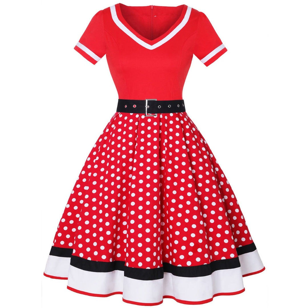 Vintage Hepburn Polka Dot Kleid