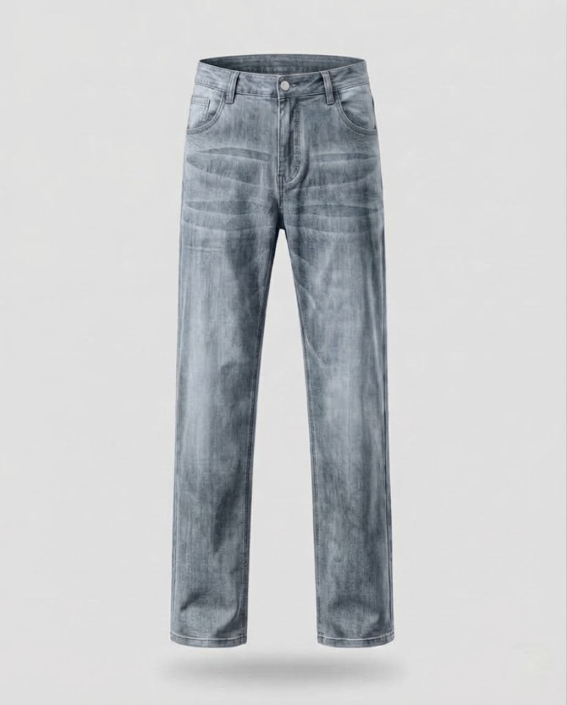 Herren Relaxed-Fit Denim-Hose mit extra weitem Bein und elastischem Komfortbund Nord Taschen