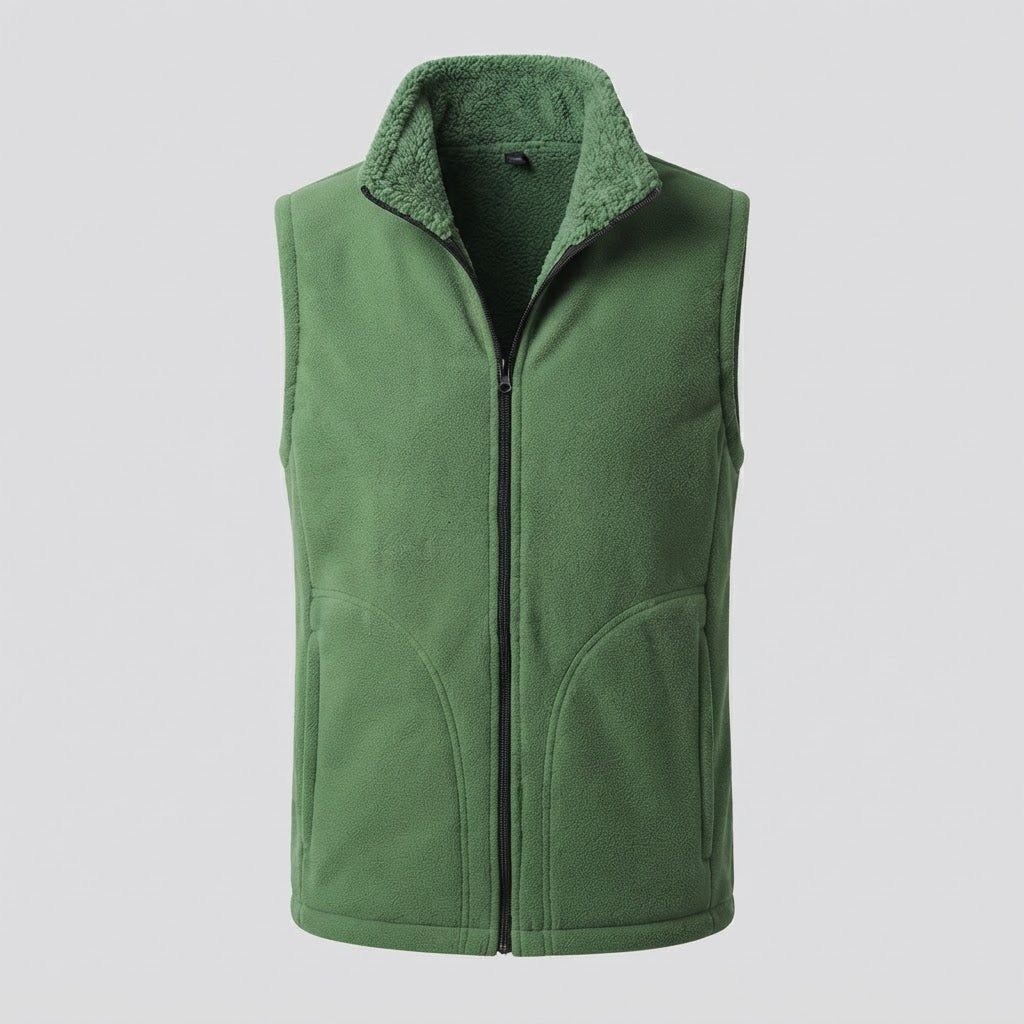 Herren Warme Thermo-Fleeceweste mit Sherpa-Innenfutter, Stehkragen und verdeckten Eingrifftaschen Nord Taschen