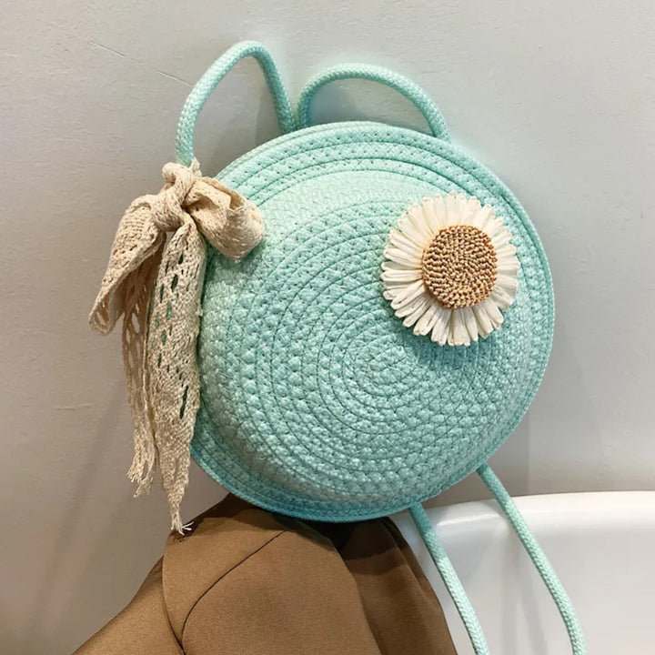 Nord Taschen | Tasche für Damen - Handgefertigte Umhängetasche aus Strohdraht mit verspieltem Blumen-Design