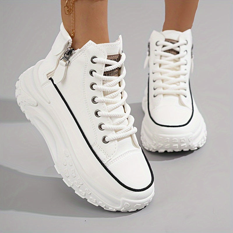 Lässige Plateau Knöchelhohe Sneaker