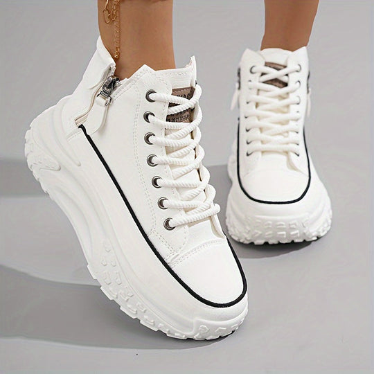 Lässige Plateau Knöchelhohe Sneaker