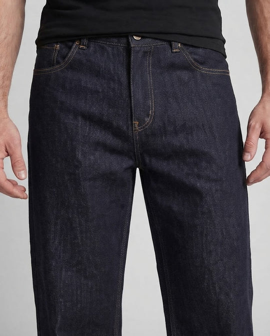 Herren Extraweiter Raw-Denim-Baggy-Jeans mit bodenlangem Saum und cleanem Finish Nord Taschen