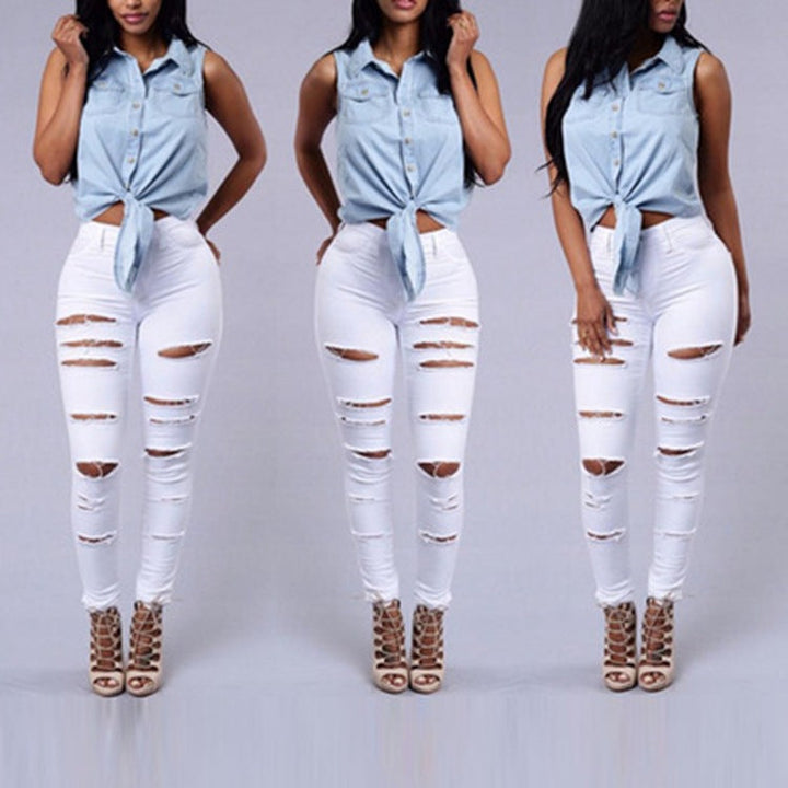 Skinny Damen Jeans - Hohe Taille, Lässiger Bleistiftschnitt