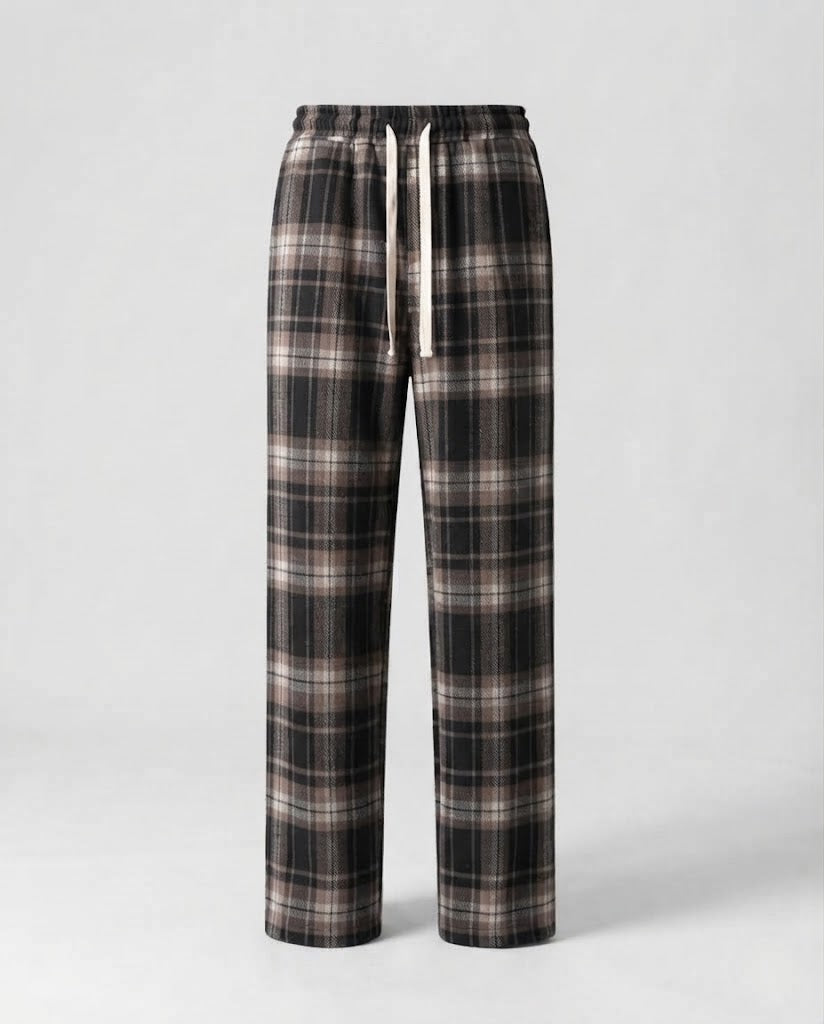Damen Bequeme Karierte Hose Nord Taschen