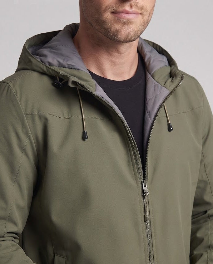 Herren Leichte wind- und wasserabweisende Kapuzen-Fieldjacke mit verstellbarer Kapuze und durchgehendem Reißverschluss Nord Taschen