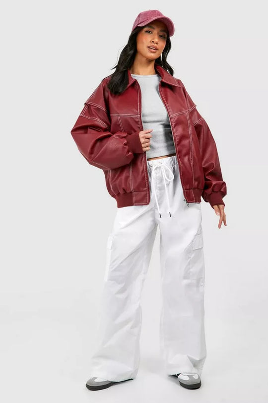 Rote Oversize jacke