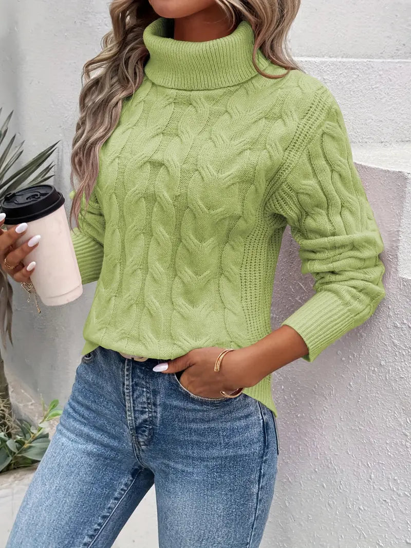 Nord Taschen | Zopfmuster Rollkragenpullover Damen