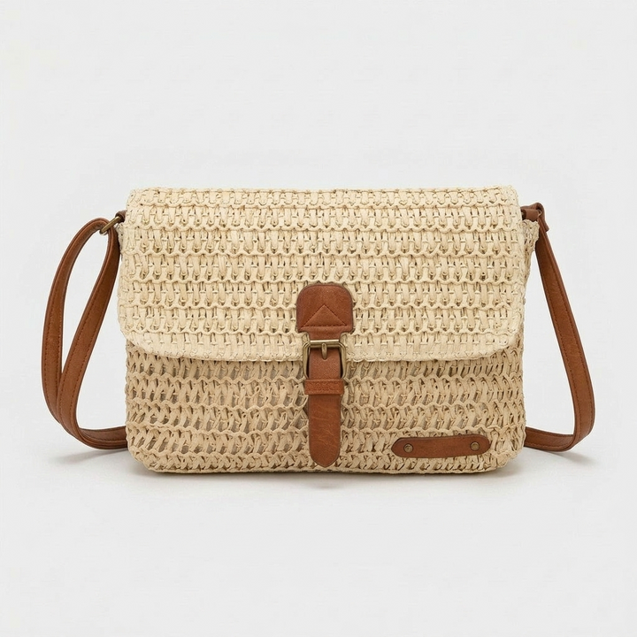 Nord Taschen | Damen Strohkoshiertasche mit Klappe