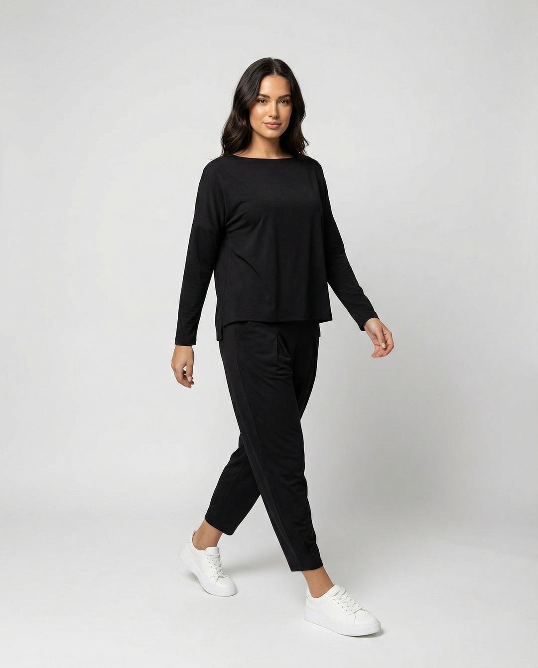 Jogginganzug Damen Lounge-Set mit weiten Ärmeln und Taschen