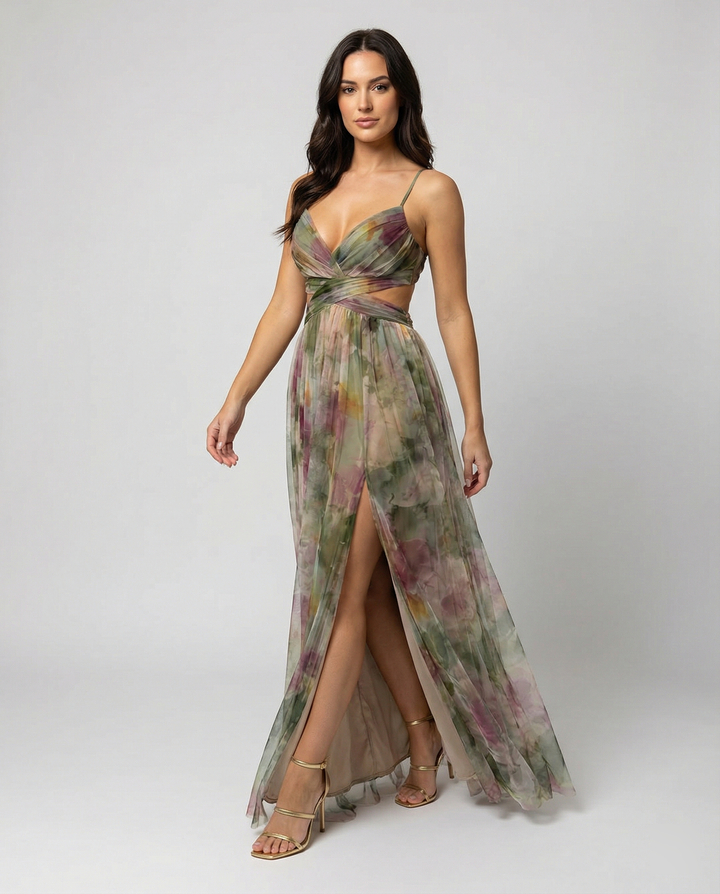 Elegantes Maxikleid im Schönen Blumenmuster für festliche Anlässe | Nord Taschen