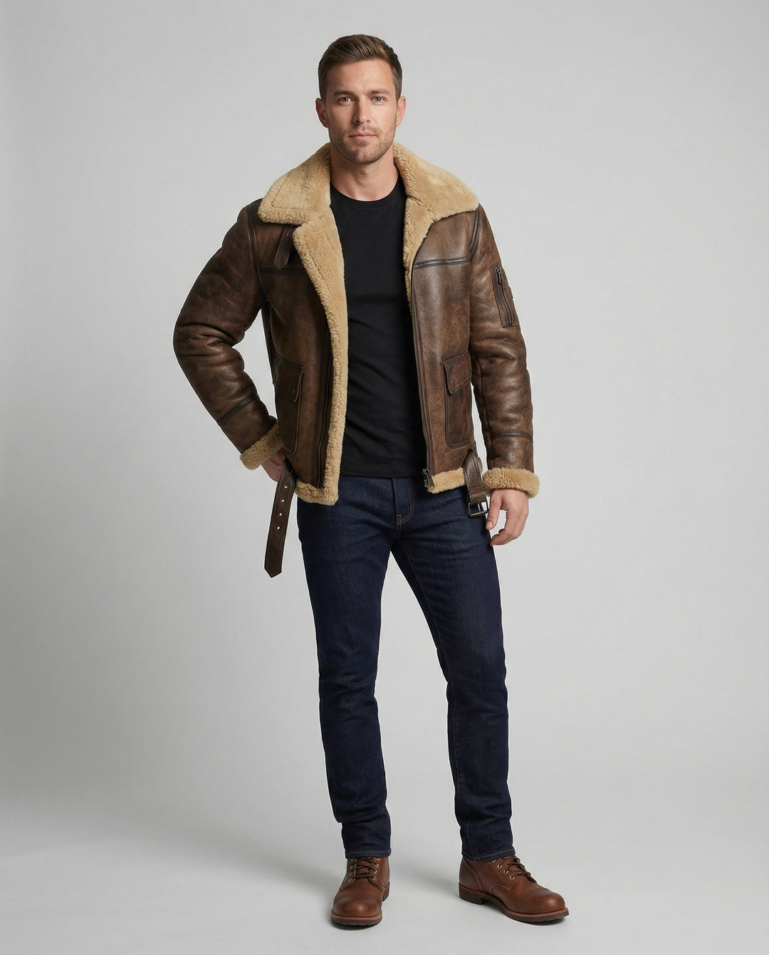 Authentische Jacke Stehkragen Herren