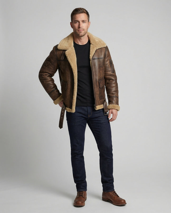 Authentische Jacke Stehkragen Herren