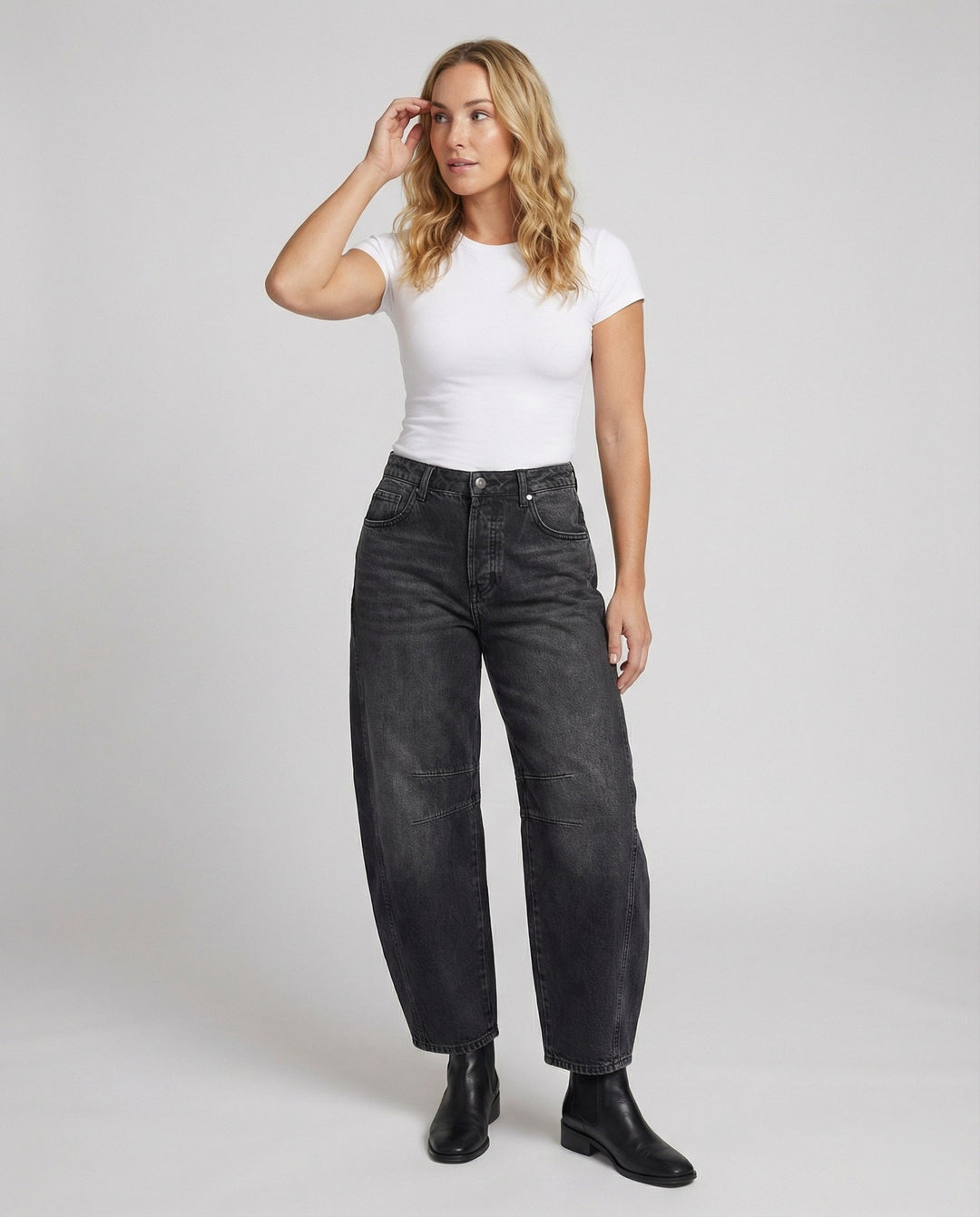 Nord Taschen | Mid Rise Barrel Jeans für Damen