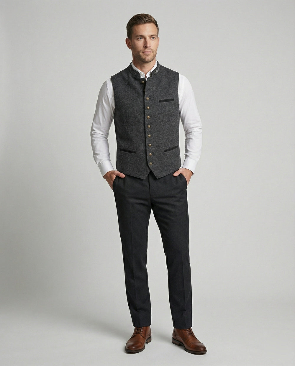 Elegante Graue Trachtenweste