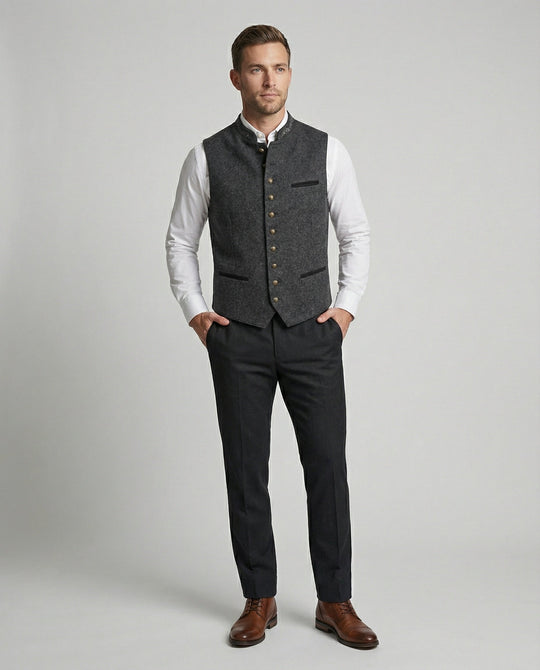Elegante Graue Trachtenweste