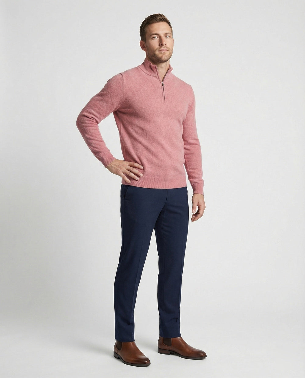 Eleganter Merino V-Ausschnitt Pullover