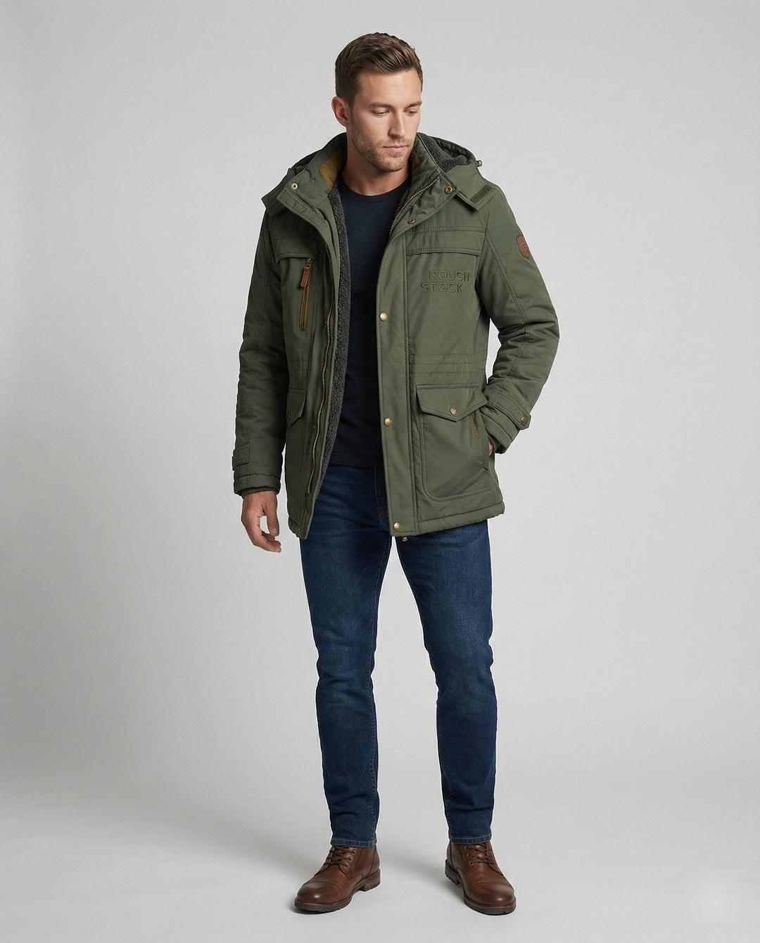 Lässige Gepolsterte Herrenjacke