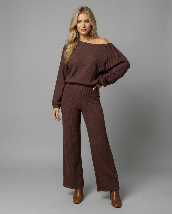 Damen Strickanzug mit lässigem Oversized-Schnitt und weiten Beinen Nord Taschen