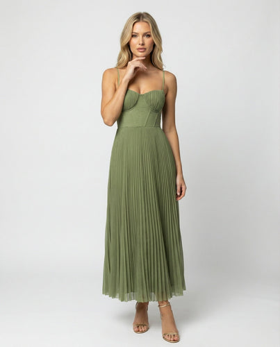 Nord Taschen | Midi Ärmellos Kleid Mit Gefälteltem Tüll-Bustier