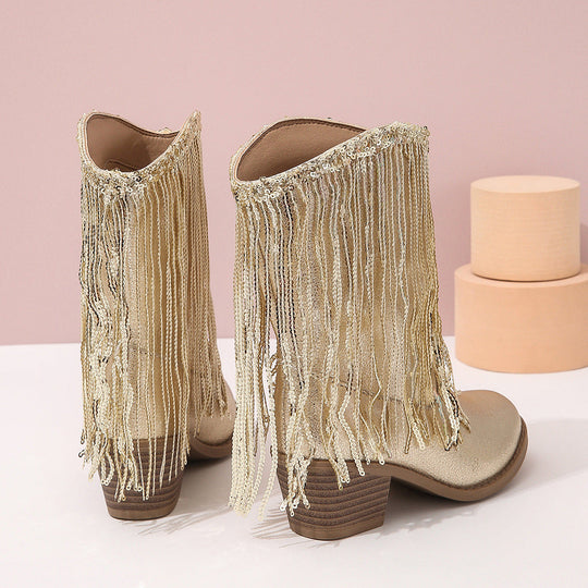 Glamouröse Glitzer Westernstiefel Damen Elegante Stiefel - Arvani