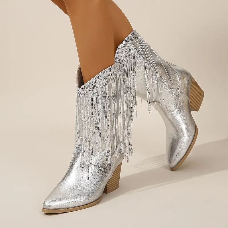 Glamouröse Glitzer Westernstiefel Damen Elegante Stiefel - Arvani