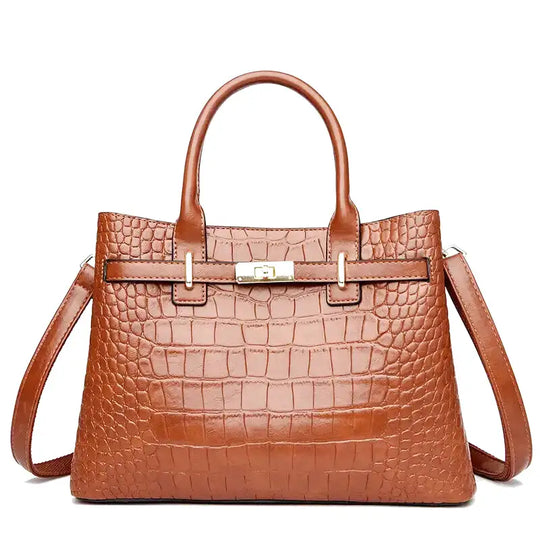 Nord Taschen | Large Croco Handbag with Shoulder Strap