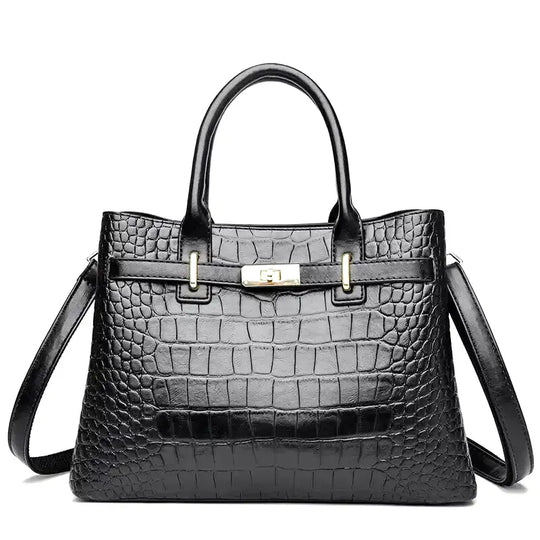 Nord Taschen | Large Croco Handbag with Shoulder Strap