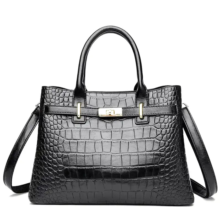 Nord Taschen | Large Croco Handbag with Shoulder Strap