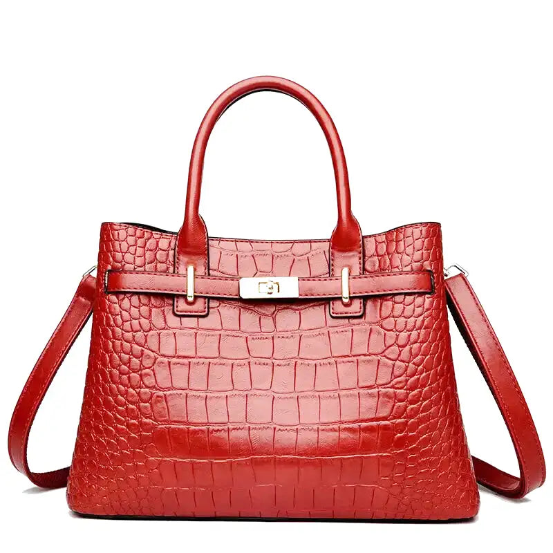 Nord Taschen | Large Croco Handbag with Shoulder Strap