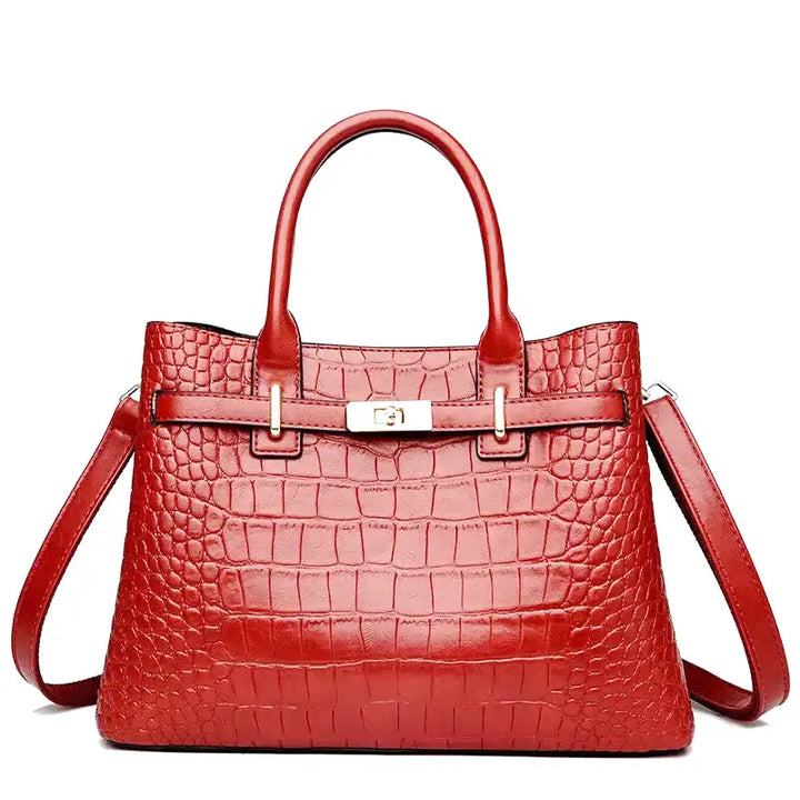 Nord Taschen | Large Croco Handbag with Shoulder Strap