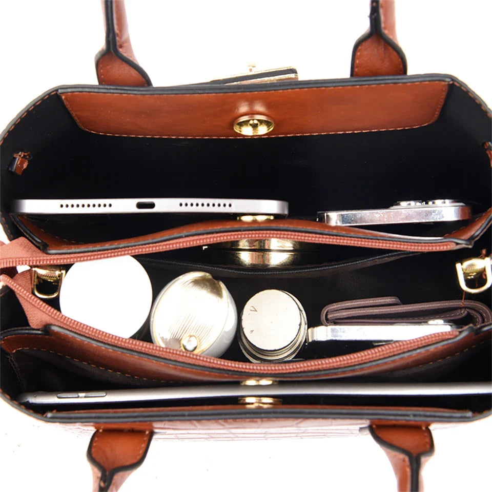 Nord Taschen | Large Croco Handbag with Shoulder Strap