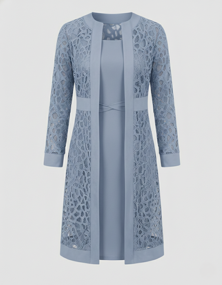Elegantes Spitzen Cardigan Kleid