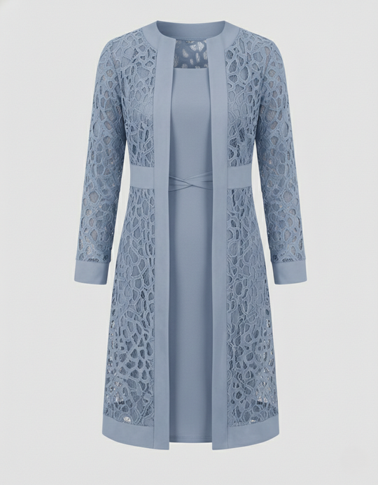 Elegantes Spitzen Cardigan Kleid