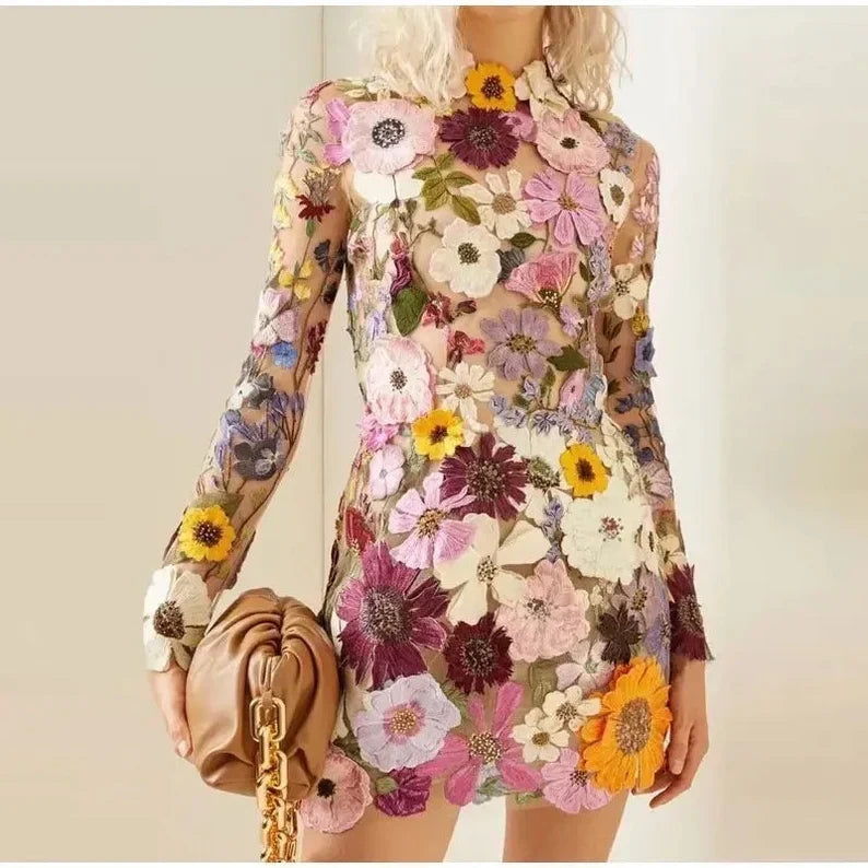 Einzigartiges Handgemachtes Blumenkleid - Arvani