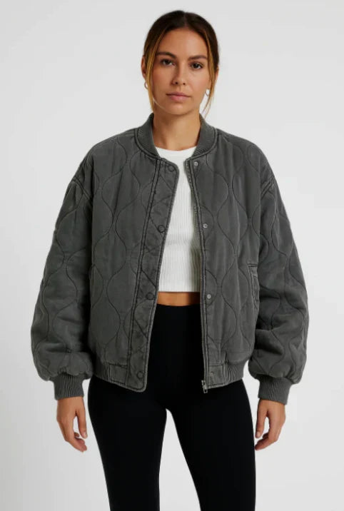 Oversized gesteppte Jacke - Bomberstil