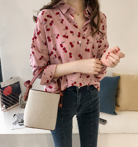 Mode Kirschen Bluse