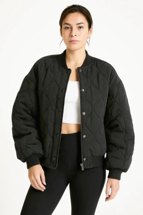 Oversized gesteppte Jacke - Bomberstil