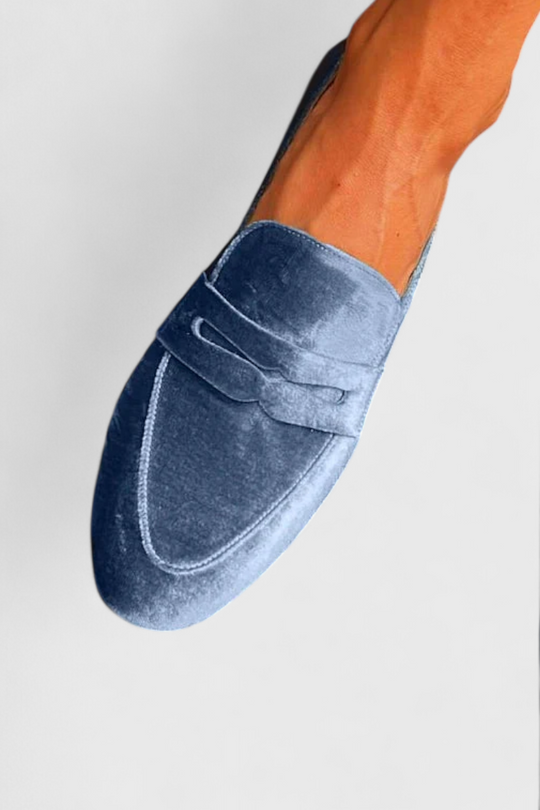 Samt-Loafer im Patchwork-Stil